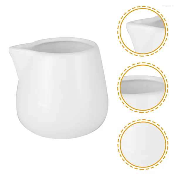 Geschirr-Sets 6 Stück Kaffeeweißer Milchbecher Kleiner Krug Keramikkrug Weißer Keramikspender Home
