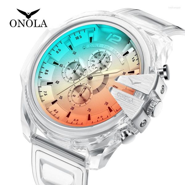 Relógios de pulso de moda de plástico para estudantes masculinos fita de quartzo à prova d'água