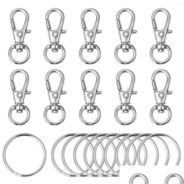 Chaveiros Colhedores Chaveiros Colhedores 120pcs Swivel Lanyard Snap Hook Metal Fecho Lagosta com Chaveiros Drop Delivery Acessórios de Moda Dhtrs 1EXQ