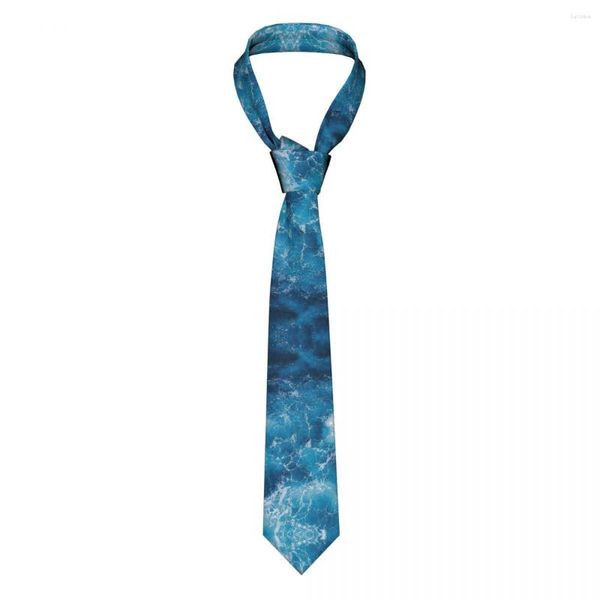 Papillon Blu Ocean Waves Cravatte Uomo Donna Poliestere 8 Cm Collo pesca acqua di mare Moda uomo Accessori larghi Gravatas Business