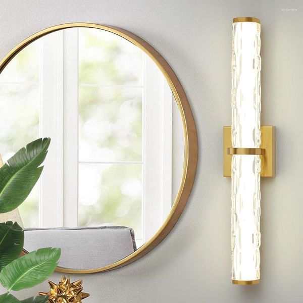 Lampada da parete Luci da bagno moderne Vanity LED Light Gold Acrilico 18W Dimmerabile Comodino Home Sconce Stairway Bedroom