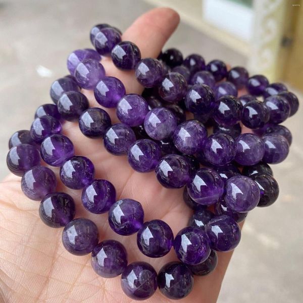 Strand Natural Stone South African Amethyst Bracelet Dream Reiki Gem Round Beads Pulseiras Jóias Presentes para Casais