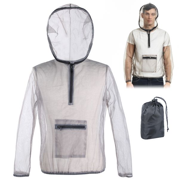 Camicie da ciclismo Top Moda Giacca leggera anti-zanzara Ape Insetto Repellente per zanzare Giacca in rete Cappotto Pesca Caccia Cappotto protettivo esterno 230807