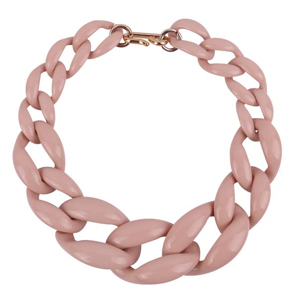 Anhänger-Halsketten, trendige große Acryl-Rosa-Choker-Halskette für Frauen, Vintage-Harz, klobige Kette, Kragen-Halsketten, Anhänger, Schmuck, Party-Geschenke 230808