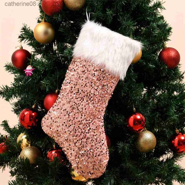 Weihnachtsstrumpf Socken Kamin Weihnachtsstrumpf Halter Weihnachtsbaum Ornamente Dekorationen für Zuhause Neujahr Party Dekorationen L230621