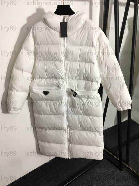 Down Jacket Puffer Jaquetas Mulheres Casaco Com Capuz Designer Fivela De Segurança Cinto Zíper Pacote De Cintura Manga Longa Com Capuz De Comprimento Médio Roupas De Algodão Designers Casacos De Inverno