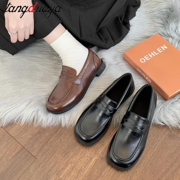 Kleid Schuhe Loafer Frauen JK Uniform Schuhe Uwabaki Japanische JK Runde Spitze Frauen Mädchen Schule Studenten Mary Janes Lolita Braun Cosplay Schuhe 230807