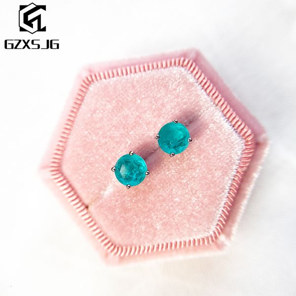 Сервицы Luxyimagic Paraiba Tourmaline Gemstones Серьги для женщин Сплошные 925 серебряных ювелирных украшений Gemstone Girl Party 230807