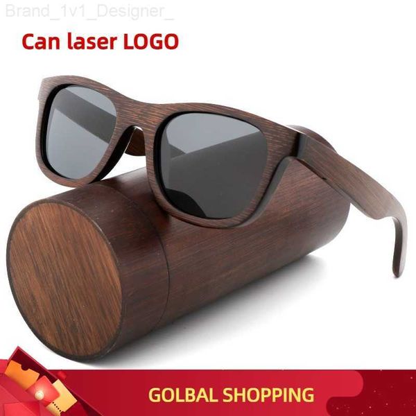 Beste handgefertigte Luxus -Sonnenbrille Männer polarisierte Zebra Vintage Bambusholz Frauen Sonnenbrillen hohe Qualität mit Gläser Hülle L230808