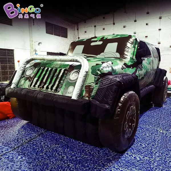 wholesale Modelli di jeep militari gonfiabili per pubblicità esterna di altezza 2M Palloncini per auto di simulazione di esplosione per la decorazione di eventi con giocattoli per aeratori Sport
