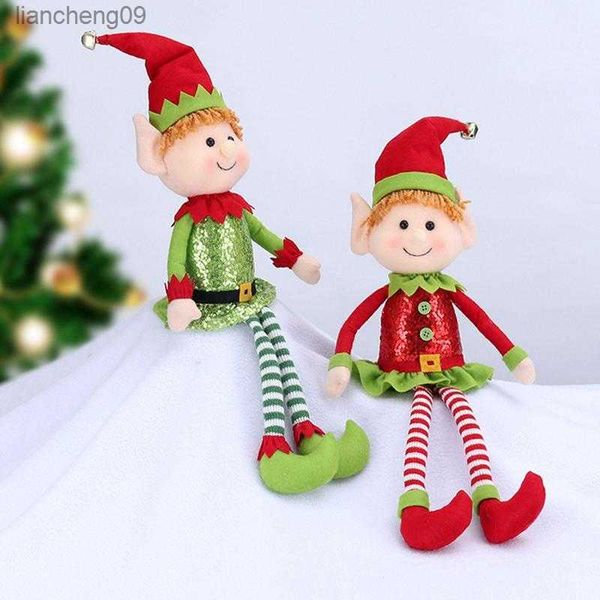 Peluche Elfi di Natale Ornamenti di peluche per albero di Natale Materiale morbido Decorazione Forniture per finestra Portico Camino Altro L230620