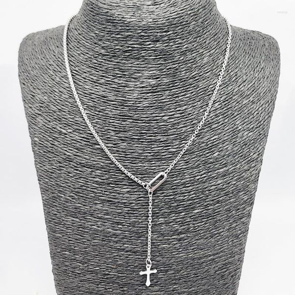 Colares com pingente de moda feminina pingentes de cruz gota de aço de titânio estendido colar de Jesus jóias para homens e mulheres atacado