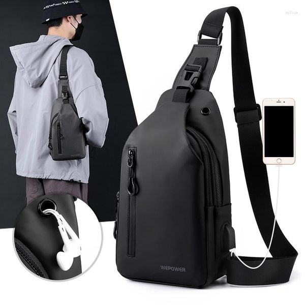 Сумки на открытом воздухе мужская сумка для груди повседневная большая мощность, одно плечо, корейская версия, мотоцикл, водонепроницаемый рюкзак