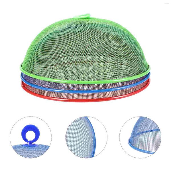 Conjuntos de Louça 3 Pcs Guarda Mesa Tenda Capas Duráveis Tela Reutilizável Poeira Ferro Forjado Malha Criativa Barracas Legumes Práticas