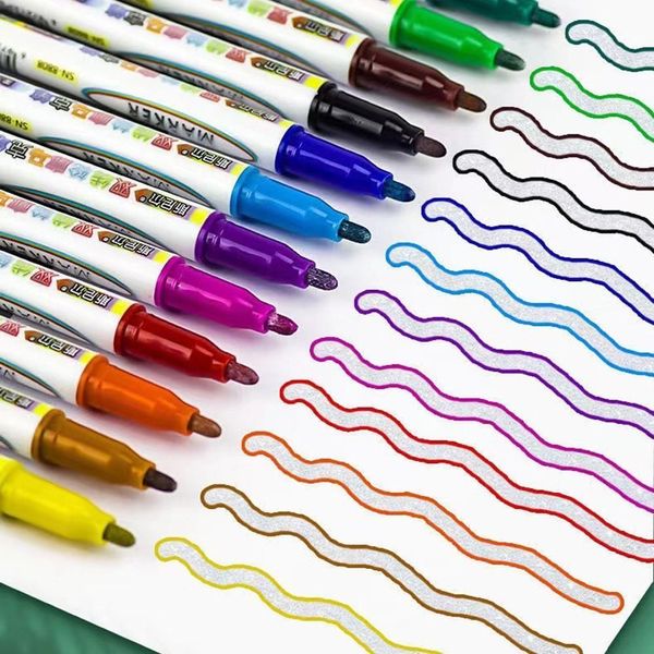 Malerei Stifte 812 Farben Doppel Linie Umriss Kunst Stift Marker Für Studenten DIY Graffiti Highlighter Scrapbook Bullet Tagebuch Poster Karte 230807