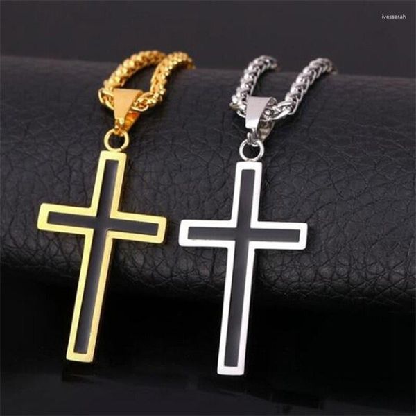 Подвесные ожерелья Простые маленькие мужские ожерелье по крести