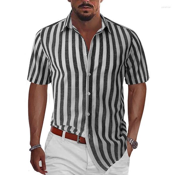Мужские повседневные рубашки мужская рубашка вертикальная полосатая стройная блузко