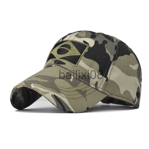 Ballkappen Armee Camouflage Männliche Baseballmütze Männer Gestickte Brasilien Flagge Caps Outdoor Sports Ttical Papa Hut Lässige Jagd Hüte J230807