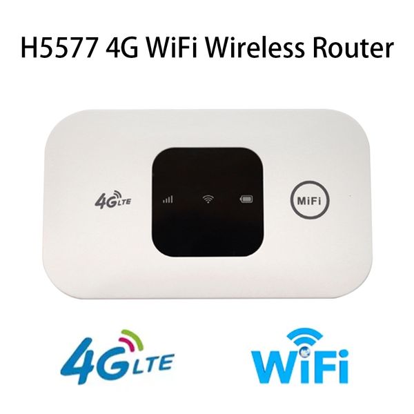 Roteadores H5577 4G Lte Roteador Wireless Wifi Modem Portátil Mini Outdoor Spot Pocket Mifi 150ms 2100mAh Banda Larga com Slot para Cartão SIM 230808