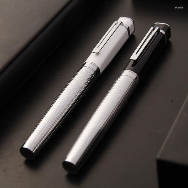 Металлическая серебряная ручка с серебряной ручкой из 1 часа 0,5 мм черные чернила