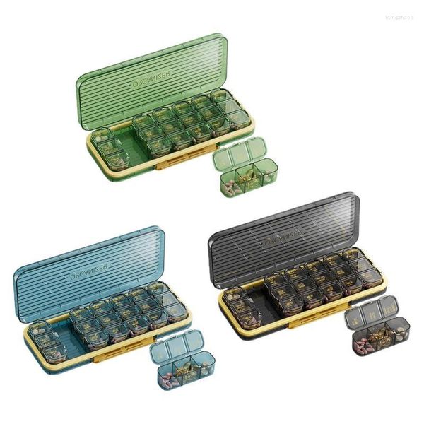 Speicherflaschen Vitamin Organizer 7-Tage Tablet Case Container Durchscheinender Inhaber und Spender für Reisen nach Hause