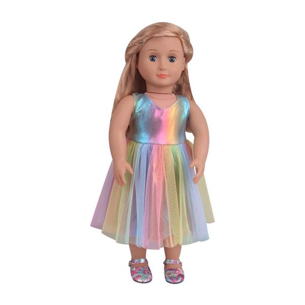 Bambola da 18 pollici colorato per la gonna lungo il guardaroba di casa delle bambole essenziali della gonna per bambini del regalo per bambini