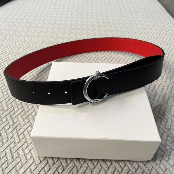 Cinto masculino Cinto de designer com fundo vermelho e cintos reversíveis para mulher ouro fivela de prata largura 3,8 cm tamanho 105-125 cm preto fashion couro casual branco personalizado aceito