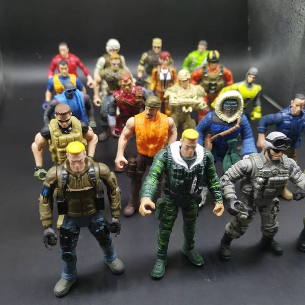 Figuras militares 10/15pcs Movable Warrior Elite Force Figures Toys 12cm Militar Terrorist SWAT Team ActionFiguras for Children Collection 230808