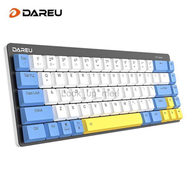 DAREU 68 tasti tastiera meccanica mini portatile 60% dual-mode KB cablata Bluetooth 5.1 tastiere ergonomiche a basso profilo per ufficio HKD230808