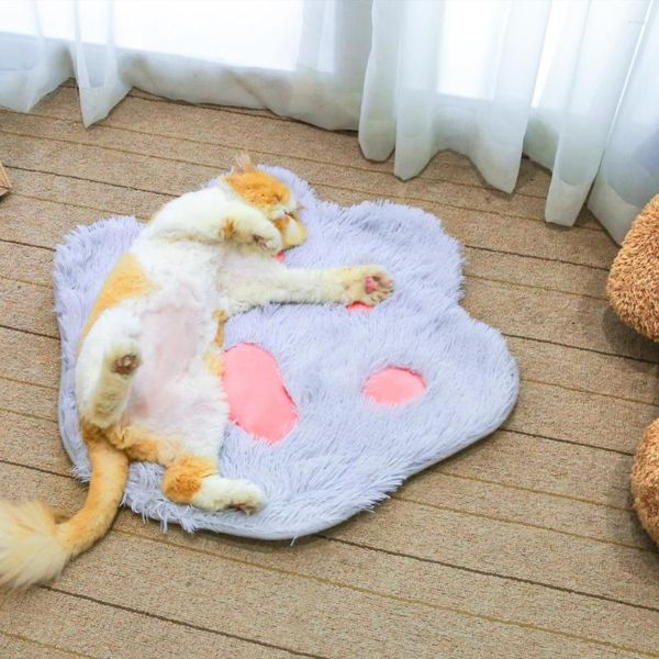 Canis para animais de estimação esteira para dormir cama de gato para cachorro fofo impressão quente inverno engrossar almofada de pelúcia macia cobertor colchão tapete portátil