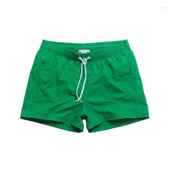 Pantaloncini da uomo Man Green Lace Up Short Beachwear Plus Size Xxl Quick Dry Loose Nylon Waterproof Cute Sexy Running Gym Wear