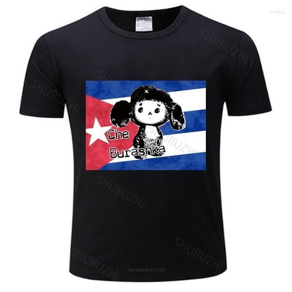 Camisetas masculinas camiseta masculina de algodão tops camisa de manga curta che burashka cheburashka camiseta fashion masculina drop
