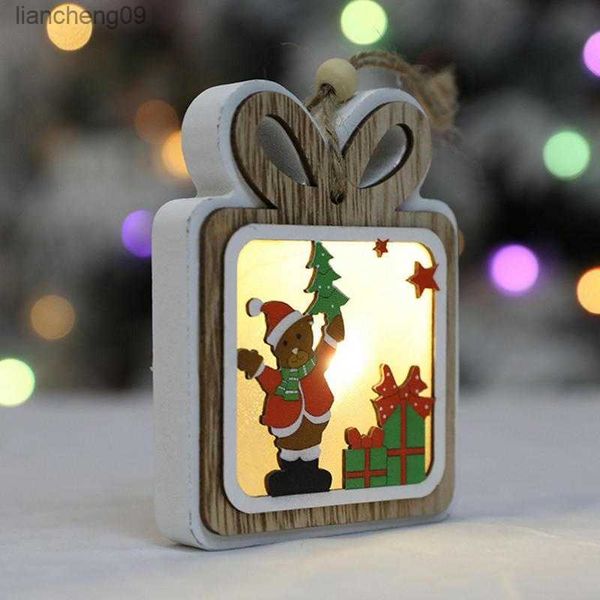 Ornamenti natalizi in legno Affidabile albero di Natale illuminato a LED multi-stile Ciondolo appeso Strumenti e accessori per la decorazione della casa