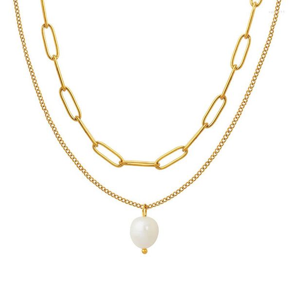 Подвесные ожерелья многослойные колье в сложенном ожерельем Женская тенденция пресноводной жемчужной ключицы простые украшения оптом