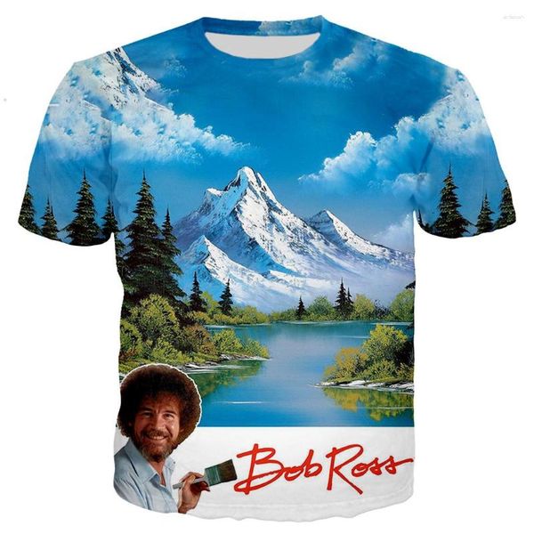 Erkek Tişörtleri Gelir Klasik Bob Ross 3D Baskı Erkek Kadınlar Moda Serin Gömlek/Hoodies/Sweatshirts/Yelek/Üstler Damla