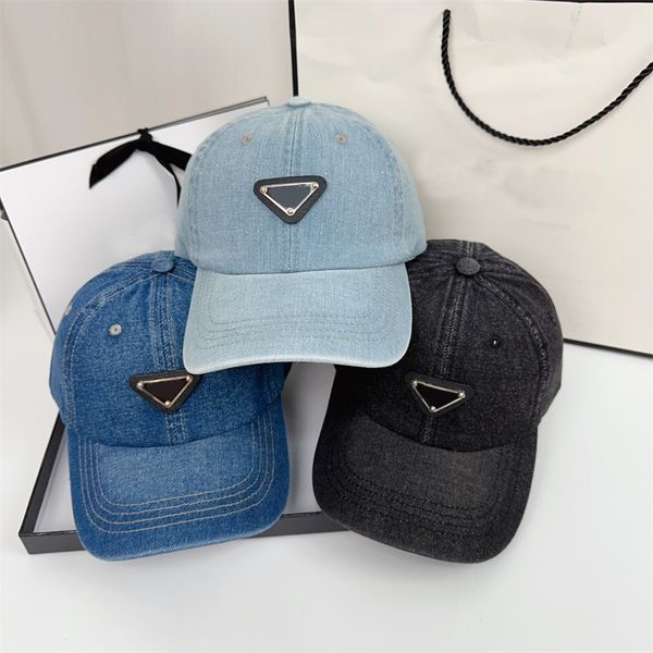 Designer Fashion Street Berretti da baseball Cappelli da uomo per tutte le stagioni Denim Luxury Three Colors Sunhats Ball Hat Casquette sportiva regolabile