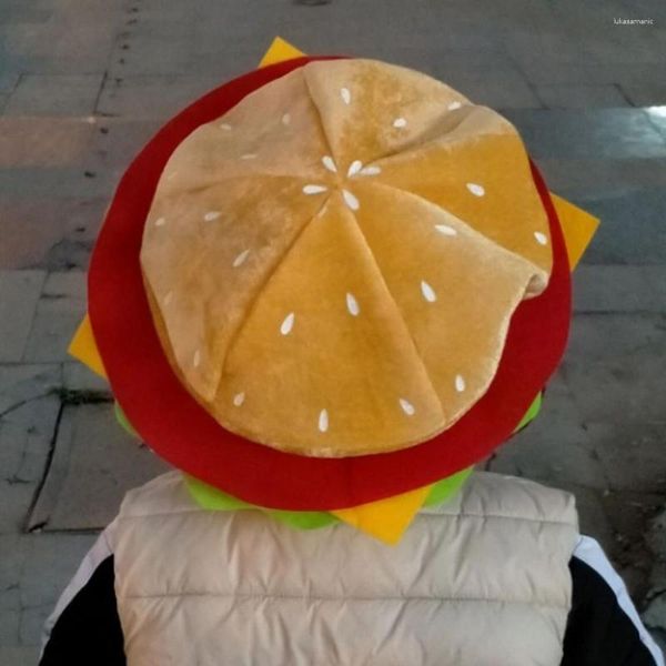 Boinas Chapéu Hambúrguer Masculino Não Encolhível Adultos Universal Cheeseburger Boné Bonito Senhoras Macias Para Caminhadas