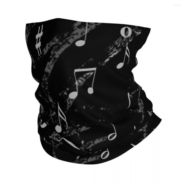 Sciarpe In Bianco E Nero Nota Musicale Bandana Copricollo Stampato Retor Melody Maschera Sciarpa Viso Sport All'aria Aperta Unisex Adulto Antivento