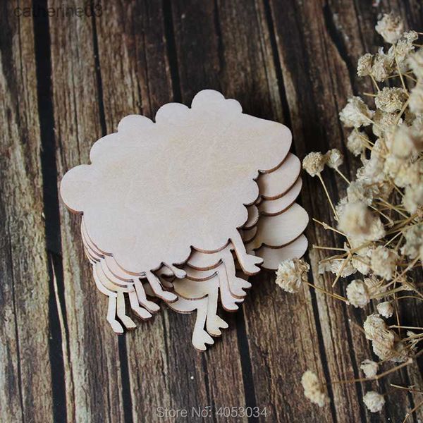 Wooden sheep Laser Cut wood cutout plywood figure different size shape wood lamb Ornaments Craft plywood Decoupage Unpainted L230621