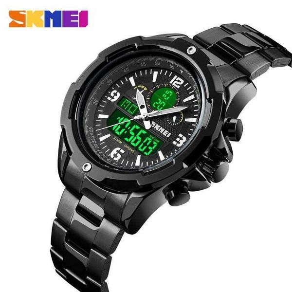 Skmei Watch Men Dual Time Fashion Luminous Digital Forist Watch Alarm Hrono из нержавеющей стали Водонепроницаемые спортивные часы 1499