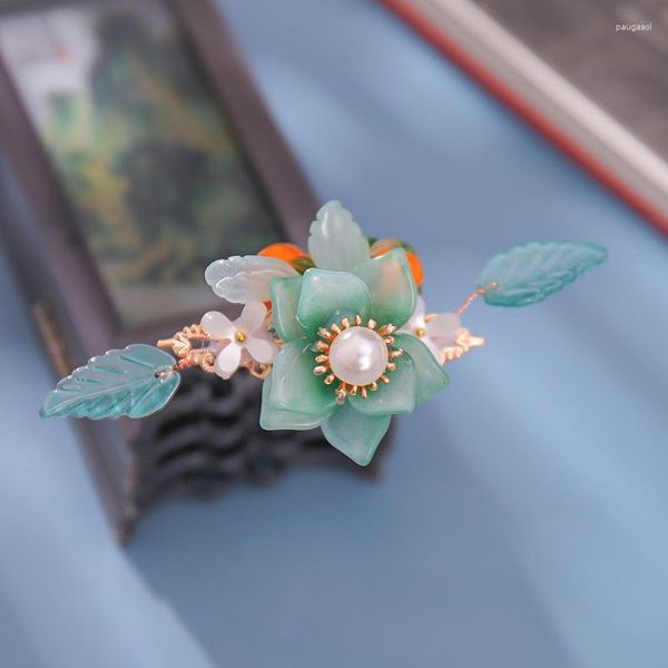 Saç klipleri Çince kadınlar için geleneksel stil püskül yan saç tokaları dişi retro inci barrettes hanfu aksesuarları takılar