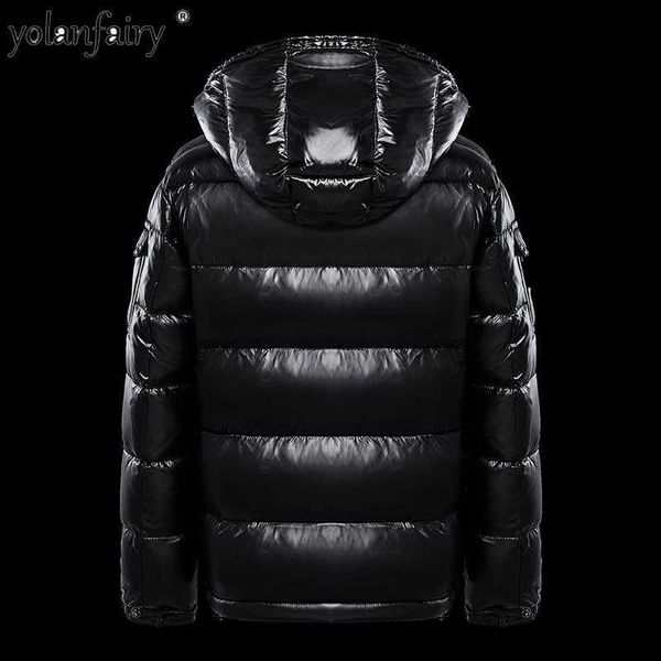 Jaquetas de inverno para homens e mulheres, roupas grossas, com capuz, jaqueta masculina, preto brilhante, casacos femininos Jaqueta FCY L230520
