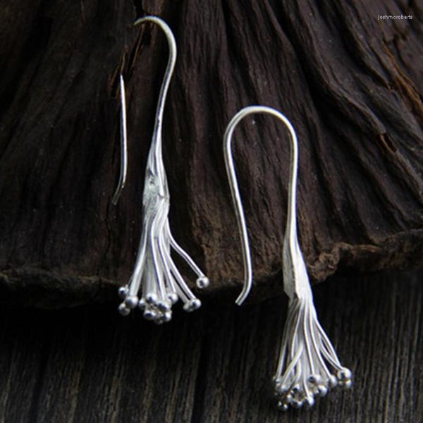 Orecchini pendenti Fyla Mode Nappa lunga in argento sterling 925 per le donne Gioielli con ciondolo da donna elegante processo retrò tailandese