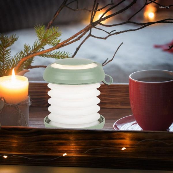 Luci notturne Lampada a lanterna a LED retrattile pieghevole Lampada touch-control Lettura regolabile Goccia di ricarica USB