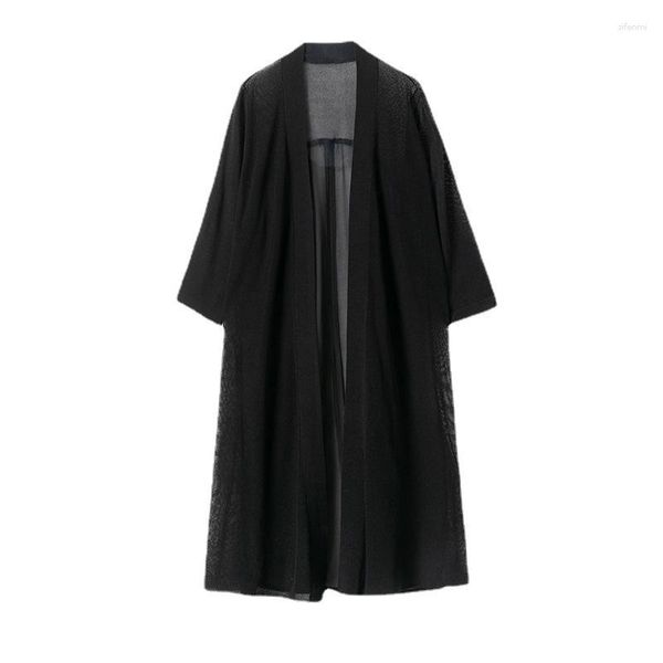 Женские траншевые пальто длинное солнце защитное одежда Кардиган ренковая шелковая сетка шаль шаль.