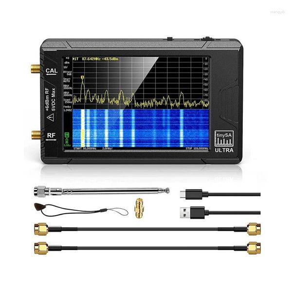 Tinysa Ultra Handheld Spectrum Analyzer Gerador de RF de 4,0 polegadas Tiny Frequency 2-In-1100Khz a 5,3Ghz Sinal SMA Cables