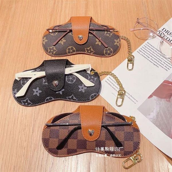 20 Style Creative Gözlükler Kılıf Anahtarlık Araç Keychain Deri Güneş Gözlüğü Depolama Çantası Keanding Erkekler Kadın Çanta Kolye Aksesuarları278K