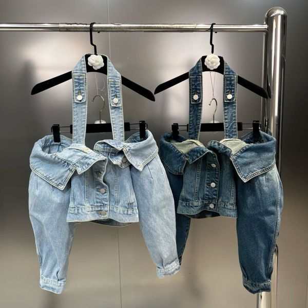 Giacche da donna PREPOMP Arrivo primaverile Manica lunga Scollo all'americana Bottoni monopetto Giacca di jeans corta blu Donna GH392 230808