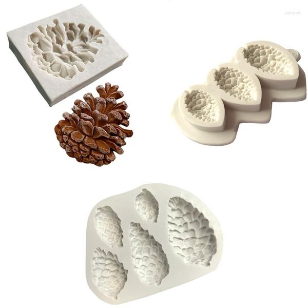 Stampi da forno 1 pezzo Forma di pigne Sugarcraft Stampo in silicone Strumenti per decorare torte fondente Cioccolato