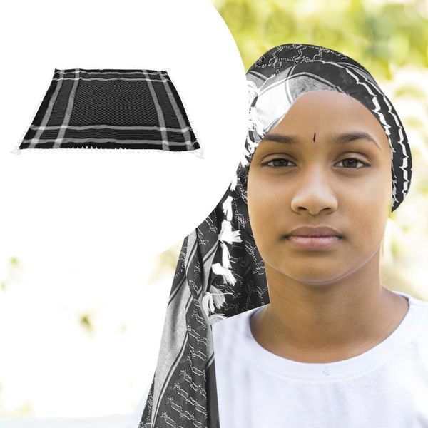 Bandanas Bandana Cachecol Masculino Multiuso Headwrap Cachecóis Masculinos Muçulmano Tassel Lenço de Cabeça Poliéster Algodão Quadrado Miss